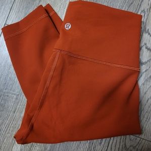 Lululemon Wunder Train Leggings 25" size 6 Aztec brick Orange EUC